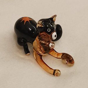 NWOT Mr. Air Thai Glass Blown 2 1/2 Inch Tiny Crystal Cat